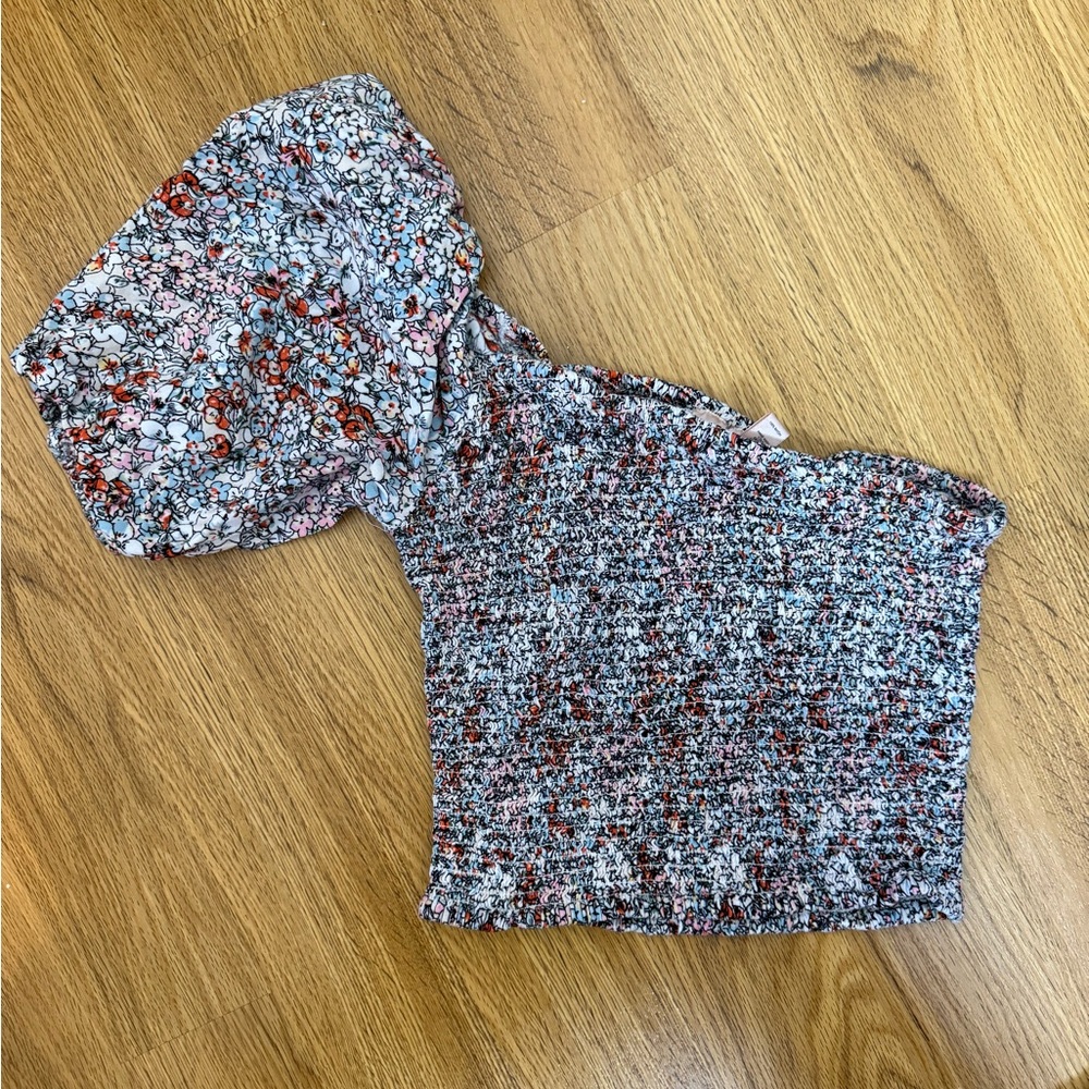 Willow Root Multicolor Textured  Floral Top